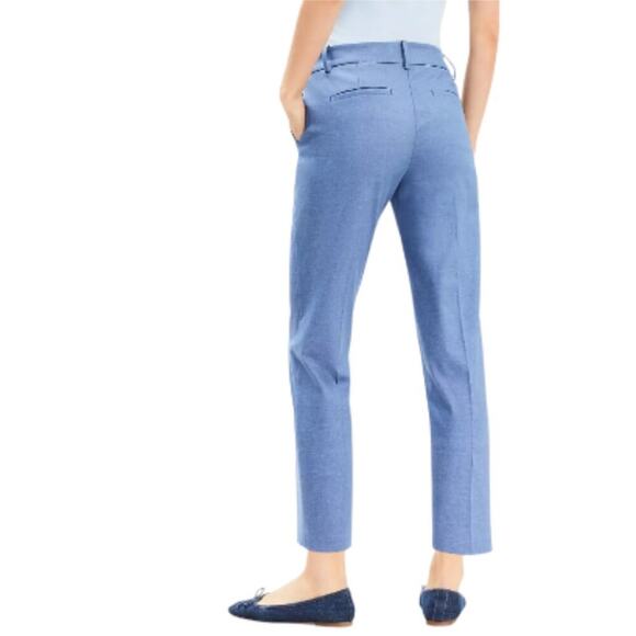 BNWT LOFT Riviera Slim Pants in Texture Blue Size 8 - Picture 4 of 8